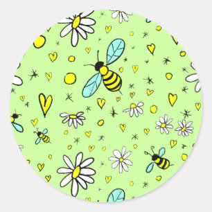 happy spring classic round sticker