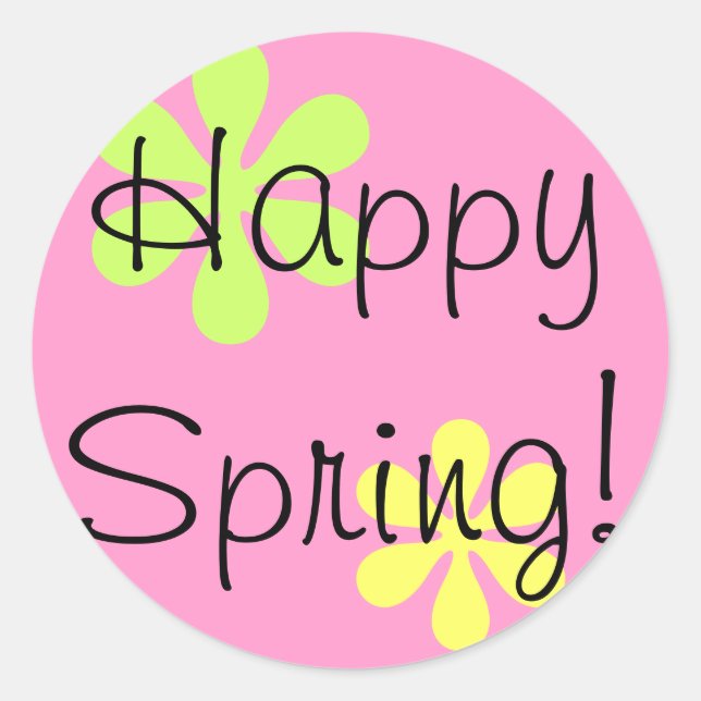 Happy Spring! Classic Round Sticker (Front)