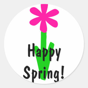 Happy Spring! Classic Round Sticker