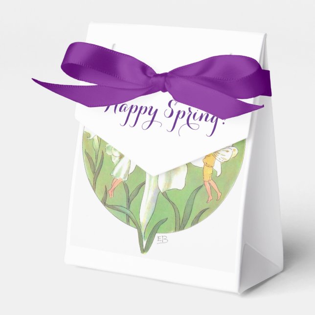 Happy Spring Fairy Flower Party   Favor Box (Front Side)