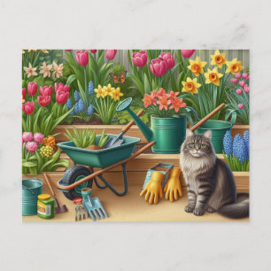 Happy Spring Flower Garden Postcard