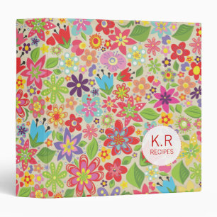 Happy Spring Flowers Pattern Recipe Binder
