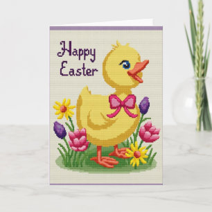 Happy Spring Fowl Cross Stitch Card