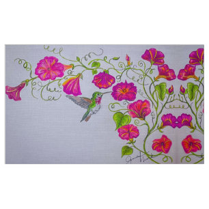 Happy Spring Hummingbirds Fabric