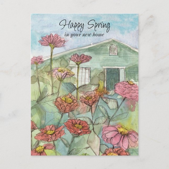 Happy Spring In Your New Home Real Estate Postcard (Front)