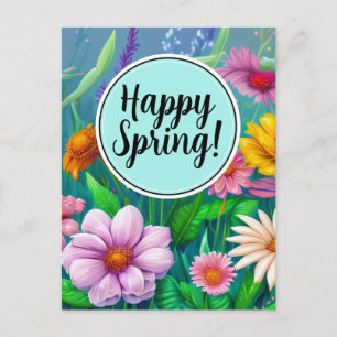 Happy Spring Mixed Flowers 2 Colours Template