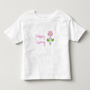 Happy Spring Pink Type with Pink Flower cute Toddler T-shirt