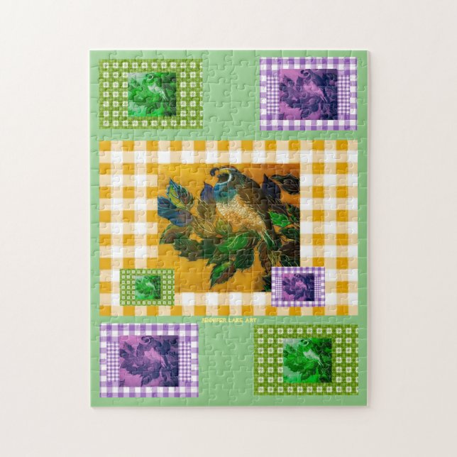 Happy Spring Quail Jigsaw Puzzle (Vertical)