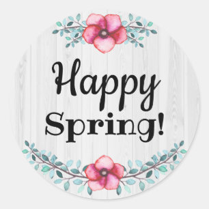 Happy Spring Round sticker