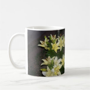 Happy Spring Yellow Lilies Mirrored Photo   Coffee Mug