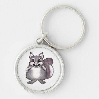 Happy Squirrel Cartoon Drawing  Keychain