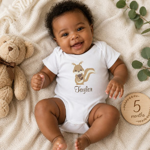 Happy Squirrel Personalize Baby Bodysuit