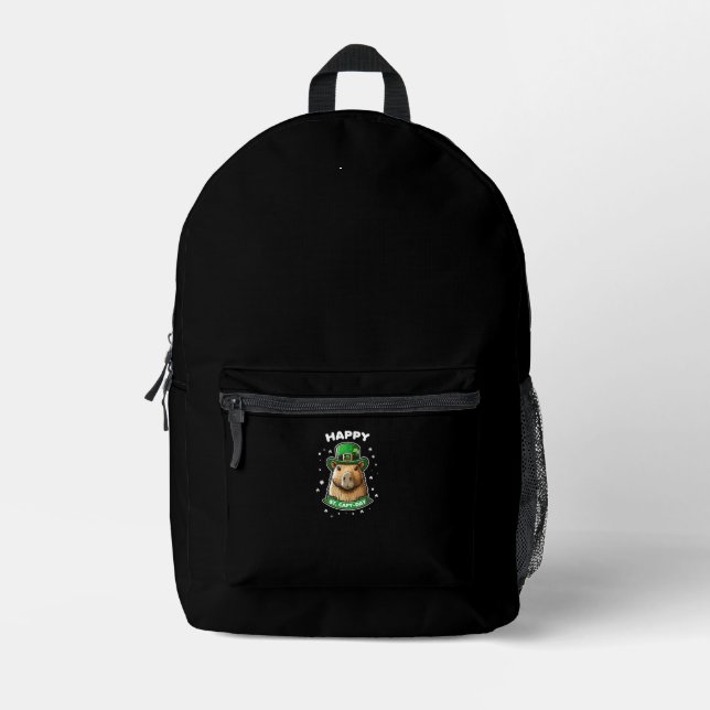Happy St Capy-day St Patricks Day for Capybara Lov Printed Backpack (Front)