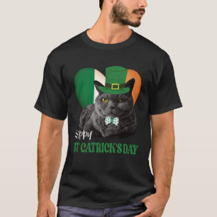 Happy St Catrick s Day St Patrick Cat Irish Flag H T-Shirt