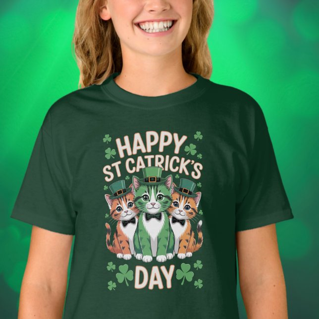 Happy St Catricks Day Cat Lover Womens Tee (Creator Uploaded)