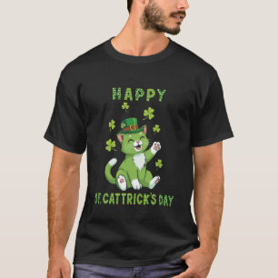 Happy St Cattrick's Day Meow Lucky Irish Cat Mom D T-Shirt