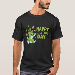 Happy St Cattrick's Day Meow Lucky Irish Cat Mom D T-Shirt