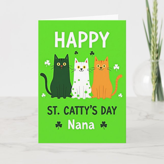 Happy St Cattys Day Nana Card (Front)