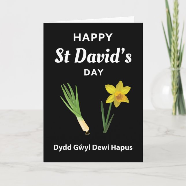 Happy St David's Day Dydd Gŵyl Dewi Hapus 4 Card (Front)
