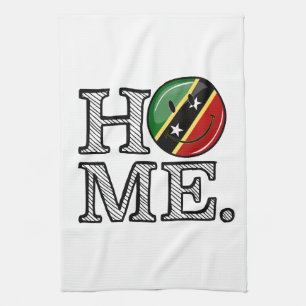 Happy St. Kitts Flag House Warmer Kitchen Towel