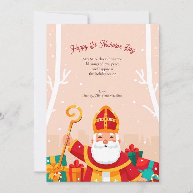 Happy St Nicholas Day Greeting Card (Front)