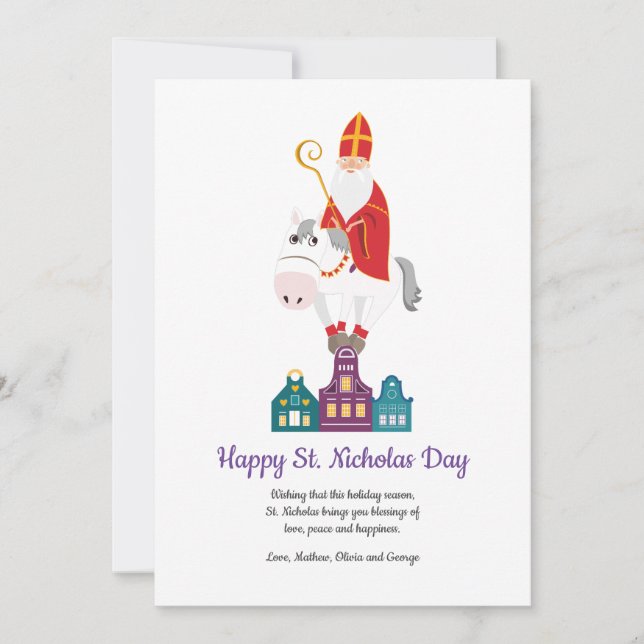 Happy St. Nicholas Day Greeting Holiday Card (Front)