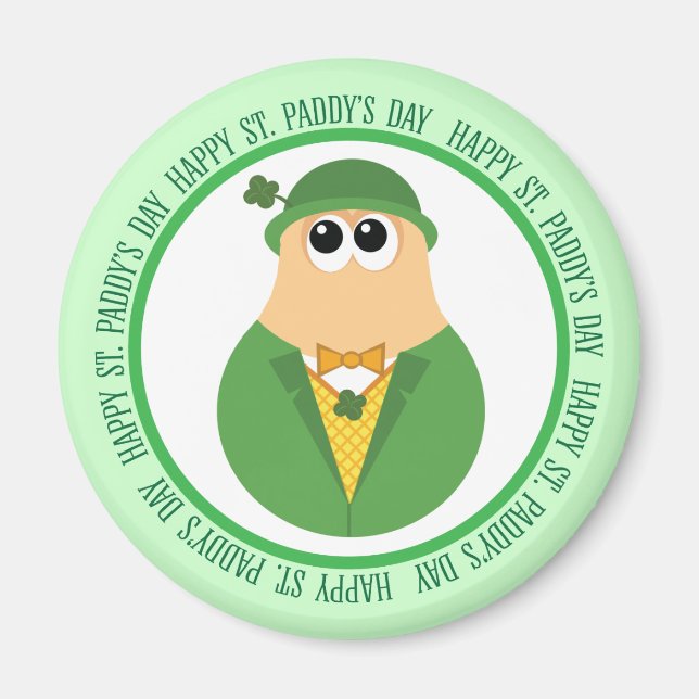 HAPPY ST. PADDY'S DAY LEPRECHAUN GIFT MAGNET (Front)