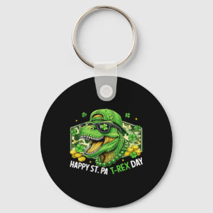 Happy St Pat-rex Day Dinosaur Camo St Patricks Day Keychain