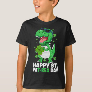 Happy St PaT-Rex Day Dinosaur St Patricks Day Boys T-Shirt
