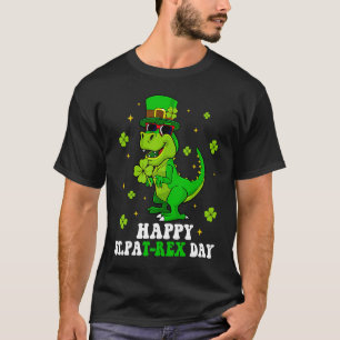 Happy St Pat Rex Day Dinosaur St Patricks Day Iris T-Shirt