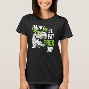 Happy St Pat Rex Day Funny Toddler Kids Dino Saint T-Shirt