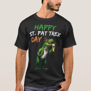 Happy St Pat Rex Day Rex Beer Glass Pattys Day Lep T-Shirt