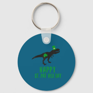 Happy st. pat-rex day st. patricks day dinosaur keychain