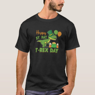 Happy St. Pat Rex Dinosaur St. Patrick's Day Kids T-Shirt