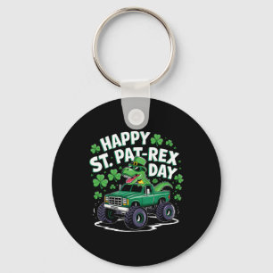 Happy St Pat-rex Patricks Day Dinosaur Monster Tru Keychain