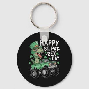 Happy St Pat-rex Patricks Day Dinosaur Monster Tru Keychain