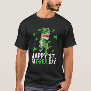 Happy St Pat Rex Saint Patrick's Day Dinosaur Boys T-Shirt