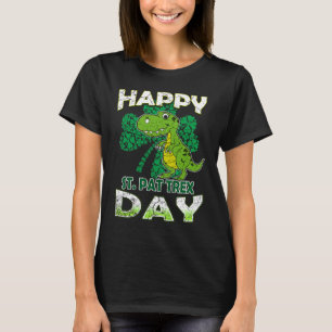 Happy St Pat Rex St Patrick's Day Cute Dinosaur Ki T-Shirt
