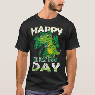 Happy St Pat Rex St Patrick's Day Cute Dinosaur Ki T-Shirt