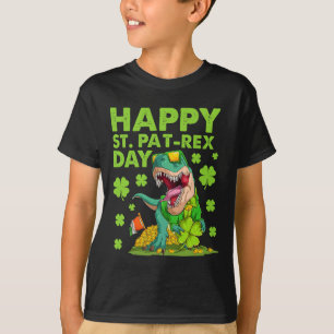 Happy St Pat T-rex Day Dinosaur St Patricks Day Bo T-Shirt