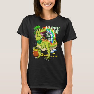 Happy St Pat T-rex Day Green Lucky Shamrock St Pat T-Shirt