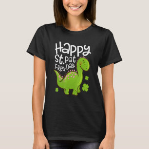 Happy St Pat T Rex Saint Patrick's Day Dinosaur Bo T-Shirt