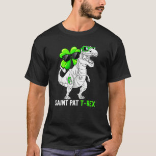 Happy St Pat T Rex Saint Patrick's Day Dinosaur Bo T-Shirt