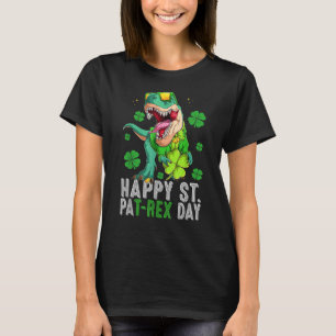 Happy St Pat T-Rex Saint Patrick's Day Dinosaur Bo T-Shirt