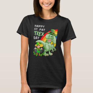 Happy St Pat T Rex Saint Patrick's Day Dinosaur T-Shirt