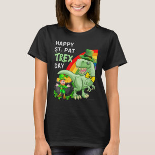 Happy St Pat T Rex Saint Patrick's Day Dinosaur T-Shirt
