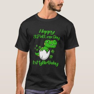 Happy St Pat Trex Day Dino It's My Birthday Shamro T-Shirt