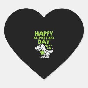 Happy St Pat Trex Day Dino St Patricks Day Toddler Heart Sticker
