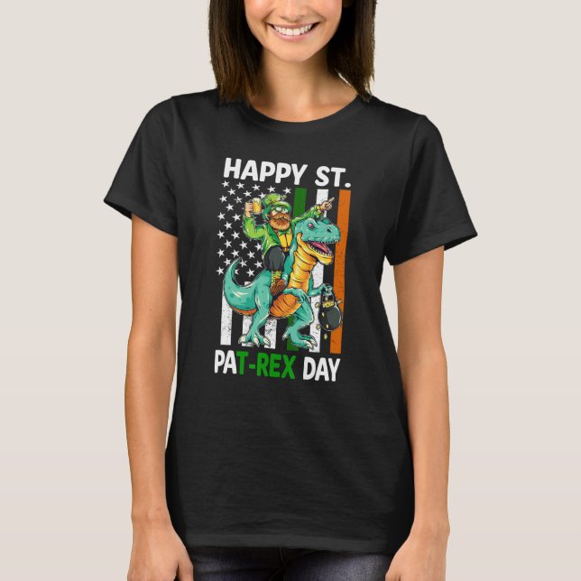 Happy St Pat Trex Day Dino St Patricks Day Toddler T-Shirt (Front)