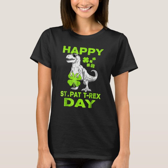 Happy St Pat Trex Day Dino St Patricks Day Toddler T-Shirt (Front)